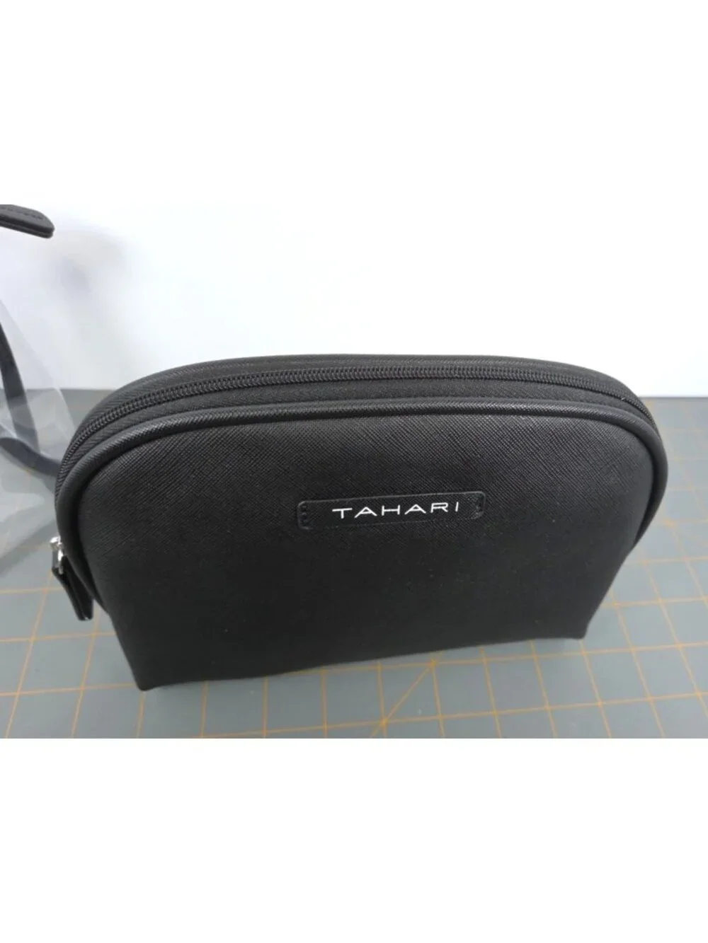 Tahari 3-Piece Travel Trio Cosmetic Case Set Gingham & Floral Print Clear Bag